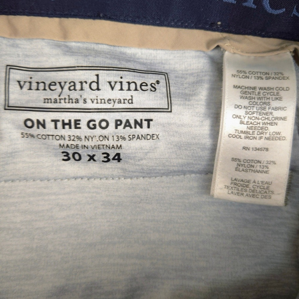 Vineyard Vines On The Go Pant Mens 30x34 Khaki Tan Performance Chino Stretch - Picture 2 of 6